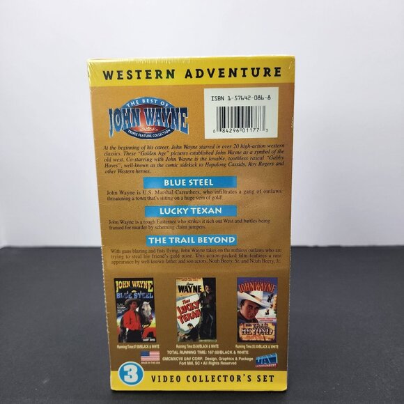 The Best Of John Wayne  VHS Tape Triple Feature Collection - SEALED - Picture 2 of 4